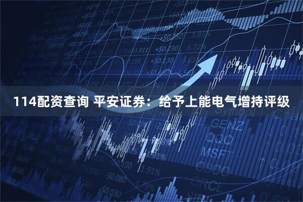 114配资查询 平安证券：给予上能电气增持评级