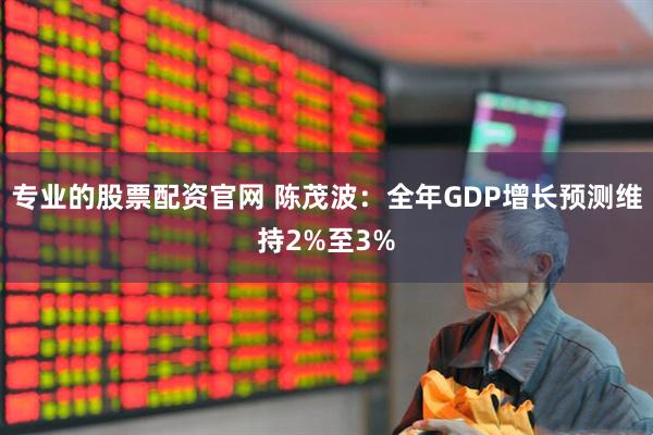 专业的股票配资官网 陈茂波：全年GDP增长预测维持2%至3%