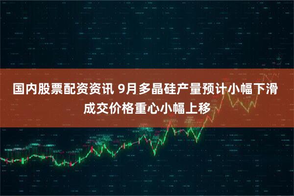 国内股票配资资讯 9月多晶硅产量预计小幅下滑 成交价格重心小幅上移